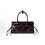 PRADA普拉达 Bonnie 经典三⻆徽标 ⼿提包 迷你 ⼥款 深棕⾊